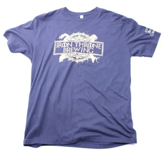 Iron Throne Brewing Next Level Unisex T-Shirt Medium Blue Cotton Short Sleeve Gr - Picture 1 of 7